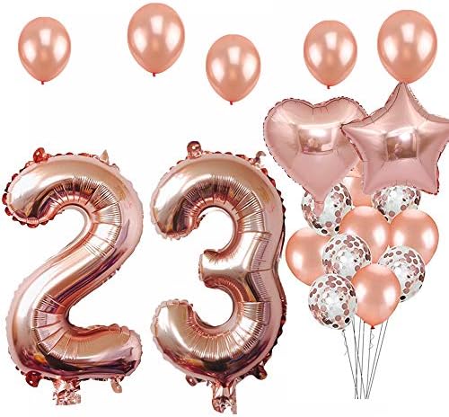 23 -ти роденденски украси за забави, балони со злато од розово злато за роденденски материјали, декорации за годишнини од декорации