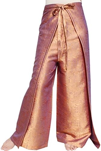Геометриски густ текстурален погон на брендот Raanpahmuang во панталони за завиткување