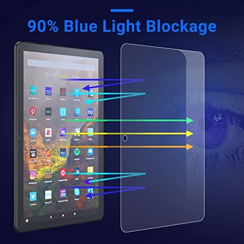 Moko Case + 3 Pack Anti Blue Screen Protector одговара на целиот нов поттикне Fire HD 10 & 10 Plus Tablet 10.1 - Trifold Stand Cover Floted Hard