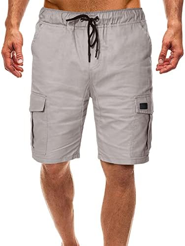 Карго шорцеви за мажи, низок пораст Еластична половината на коленото, влечејќи брзо суво чиста боја тактичка кратка за мажи