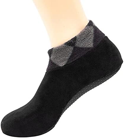 Чорапи лизгачи лизгаат подни кревети машки компресивни чорапи за жени компресија со двојно лице топло зимско руно не чорапи црно