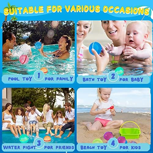 Soppycid Summer Water играчки за деца, 4 компјутери за еднократно полесно полнење балони со вода, латекс бесплатни материјали за прскање
