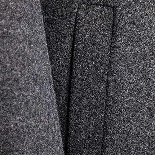 Машки миди ровови палта Бизнис обична волнена блејзер јакна со долги ракави Шал лапел единечен костум за дојка од мијалник