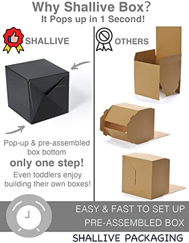 Shalive 4x4x4 инчи 50 парчиња бели кутии мали кутии за подароци со капаци за украси за кутии за кутии за кутии за кутии за занаетчиски кутии занаетчиски