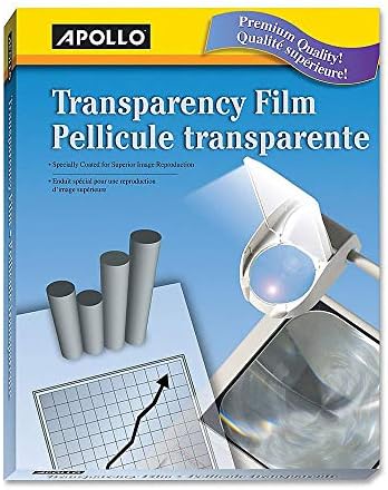 Филм за транспарентност на Аполо за обичен копир за хартија, црн на чист лист, со ленти, 100 листови/пакет