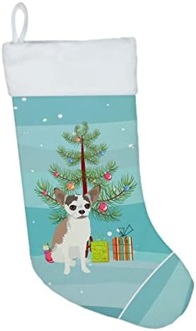 Богатства на Каролина WDK2981CS CHIHUAHUA MERLE Божиќ Божиќно порибување, камин што виси чорапи Божиќна сезона забава Декорации