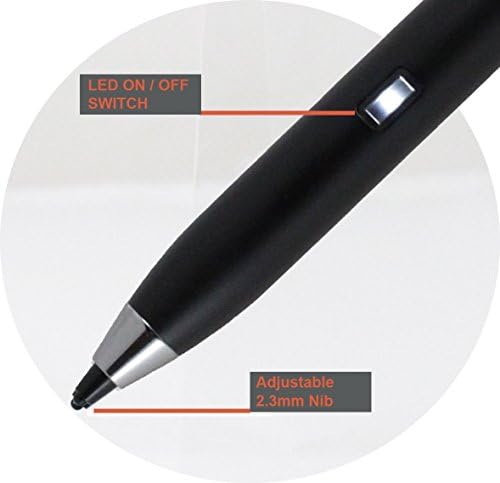 Бронел црна фино точка дигитална активна стилусна пенкало компатибилна со таблетот за пожар со Alexa, 7 дисплеј, 8 GB, црна, сина, магента, мандарина