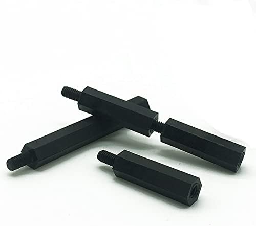 30/20/10PCS M3*L+6mm Тема црна растојание завртка пластика за PCB матична плоча фиксна најлонска столб за распрскувач