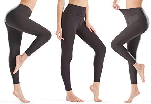 Gnpolo жени црни високи половини хеланки пакуваат меки тенок стомак контролен панталони јога панталони