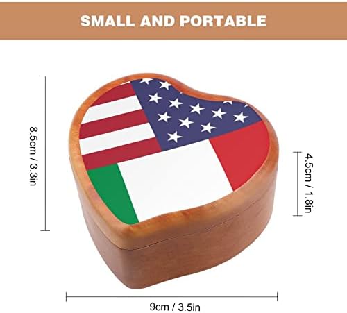 Американска Италија со знамето на знамето на часовникот музички кутија гроздобер дрвена форма во форма на музички кутии играчки подароци украси