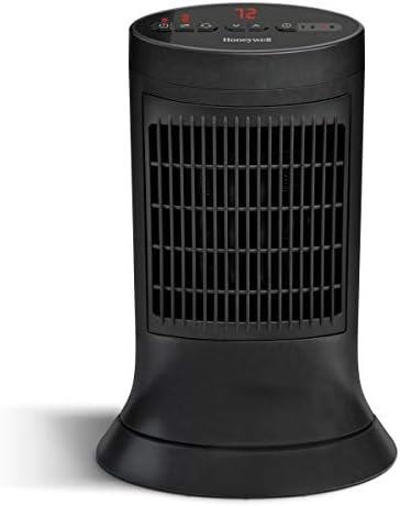 Honeywell   Компактен Керамички Кула Грејач, Црно-Компактен, Мал Грејач Со Голема Топлина-Керамички Грејач Со Две Поставки За Топлина