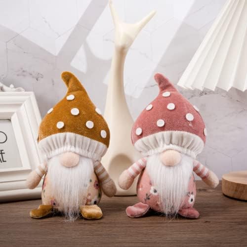 Attiigny 2 парчиња празнична печурка за печурки, украсен украс, подароци за Божиќни декорации Скандинавски полнети кадифен тоте Гонк, кујнски