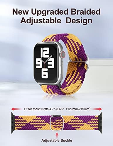 Toyouths 2 пакувања плетенка соло јамка компатибилен со Apple Watch Band 38mm 40mm 41mm жени мажи, прилагодлива структурна еластична