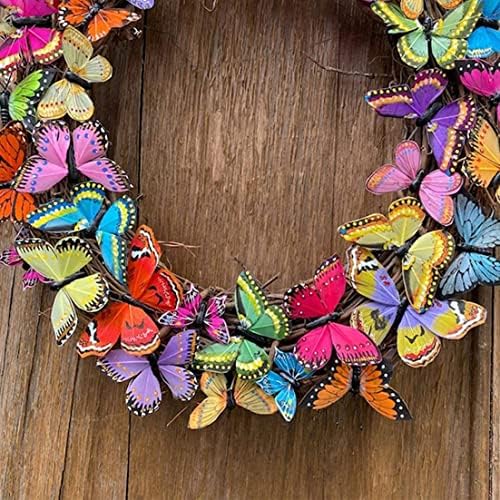 Нирејлиф пролетен венец од влезна врата вештачки пролетен венче пеперутка венец вештачки пеперутка венец wallид дома декорација Пендан венчаница