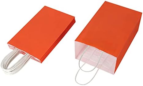 Секој 100 Пакет Мали Портокал &засилувач; Виолетова Крафт Хартија Подарок Кеси Со Рачки Рефус