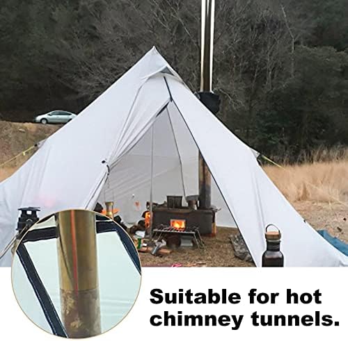 Возарски шатор шпорет Jackек зимски оџак печка цевка за заштита од огноотпорен анти-скалден прстен за шпорет на дрво топол шатор кампување