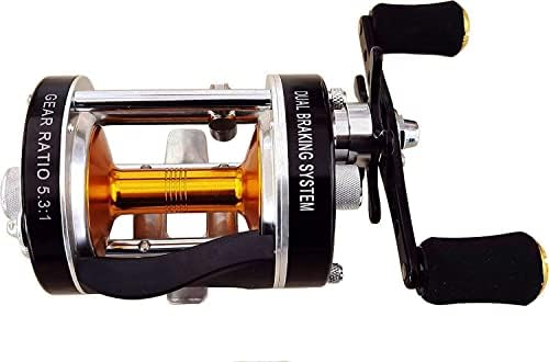Минг Јанг риболов ролна MC600 десна рака со тркалезна тркала со мамка со кликнување на мамки, конвенционална ролна со коприва со ролна со