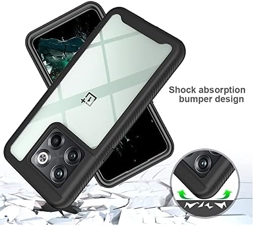 Dzxouui за случај на OnePlus 10T, тешки шок -изолирани браник хибриден транспарентен грб мек TPU заштитен капакот на телефоните со [2 пакет]