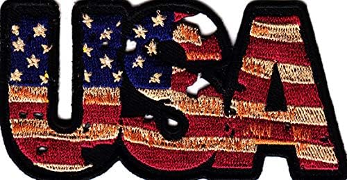 Гроздобер изглед на американско знаме на САД на печ -патриотски елек