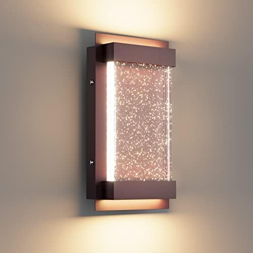 Aoceley LED на отворено wallид sconce со засадено стакло 3000k на отворено модерна тремот светло затворено на отворено sconce