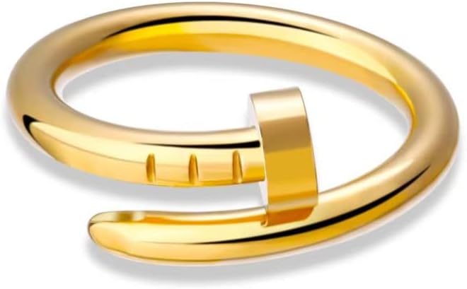 Yiylunneo прстен за нокти за жени мажи 18K златен титаниум челик lубов класа прстен за жени мажи подарок