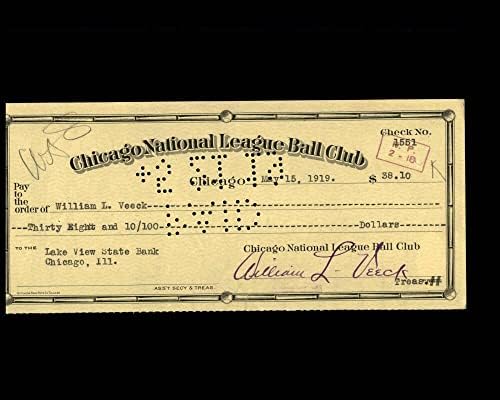 Вилијам Век Пса Днк Потпиша х2 Чикаго Младенчиња Проверете 5-15-1919 Автограм-Млб Намалување Потписи