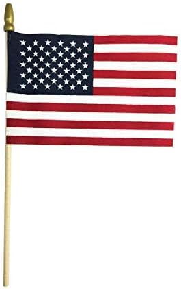 DifaceXpress 12-пакет, гордо направен во САД 8x12 инчи копје рачни американски стапчиња за стапчиња/гробни маркери Американски знамиња/знаме