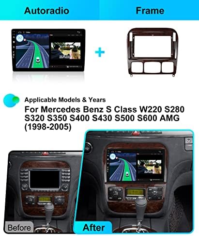 Bxlyer Android 12 IPS Автомобил Стерео За Benz S Класа W220 S280 S320 S350 S400 S430 S500 S600 AMG-2G+32G-Безжичен CarPlay/Android