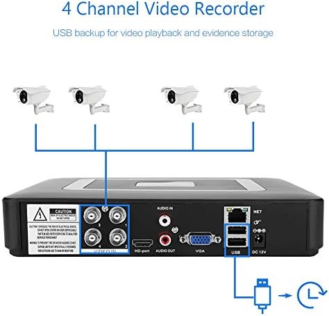 Huangxing - ДВР безбедносен рекордер, видео рекордер во реално време, откривање на движење 1080p HD