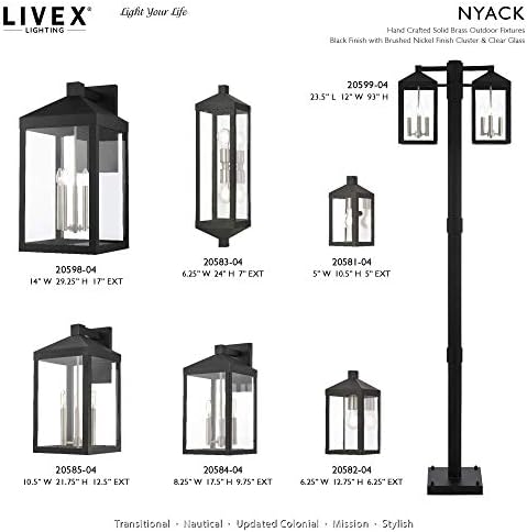 Livex Lighting 20582-01 Nyack Antique Brass 1 Light Outdoor Wallиден фенер