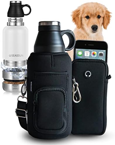 SEASSUN Куче Патување Шише Со вода &засилувач; Куче Одење Торба со Мобилен Телефон Торбичка &засилувач; Куче Обука Третираат Торбичка-32oz