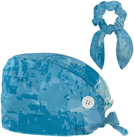 Работно капаче за јојоамој со копчиња жени буфантна капа со еластици лента за коса со една големина гроздобер весник