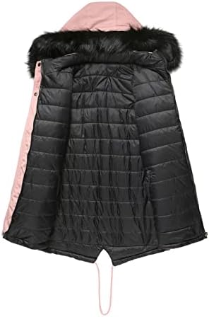 Дасеис реверзибилен качулка со палто со крзно, зимска јакна на плажата на ладината долга долга ракав на плажата, модно крзно