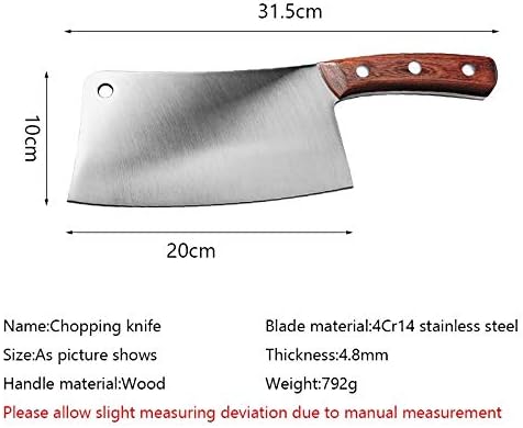 Криверс Клејвер нож, Клејвер за месо, 8 инчи за сечење нож од не'рѓосувачки челик месо, чистач кинески нож, нож нож зеленчук коска кујна
