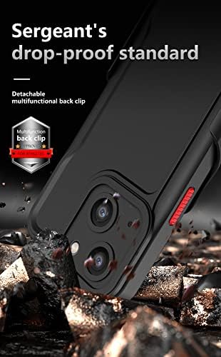 Телефонскиот капак UCAMI Компатибилен со iPhone 14 6.1Inch Case со клип, со вграден 360 ° ротиран прстен за заштитен заштитени капаци за одвојување,