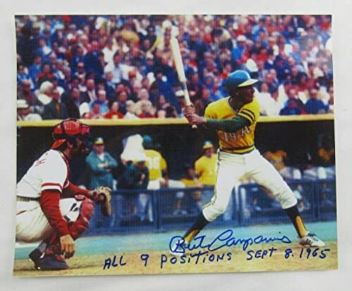 Берт Кампанерис потпиша автограм 8x10 Фото w/сите 9 позиции натпис - автограмирани фотографии од MLB