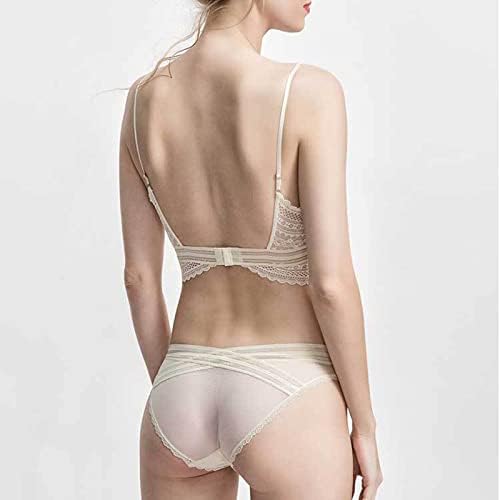 Wybaxz bras пакува француски ултра тенок триаголник чаша без челичен прстен долна облека чипка убавина грб без ремен, голем u во