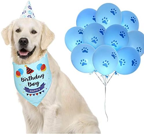 Кучиња роденденски шамии со бандана со слатки резерви за роденденска забава за кучиња