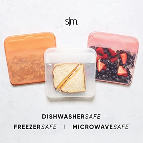 Едноставни Модерни Сендвич Кеси За Повеќекратна Употреба Силиконска Торба За Закуска За Складирање Храна - Без Пластика, Безбедна