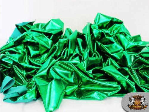 1 Х Спандекс Метална Смарагдно Зелена Ткаенина /60 / Продадена покрај Дворот