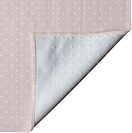 Ambesonne Pink polka точки јога мат пешкир, дамки што се повторуваат образец Обична позадина, генерирана, не лизгање пот, абсорбента за јога