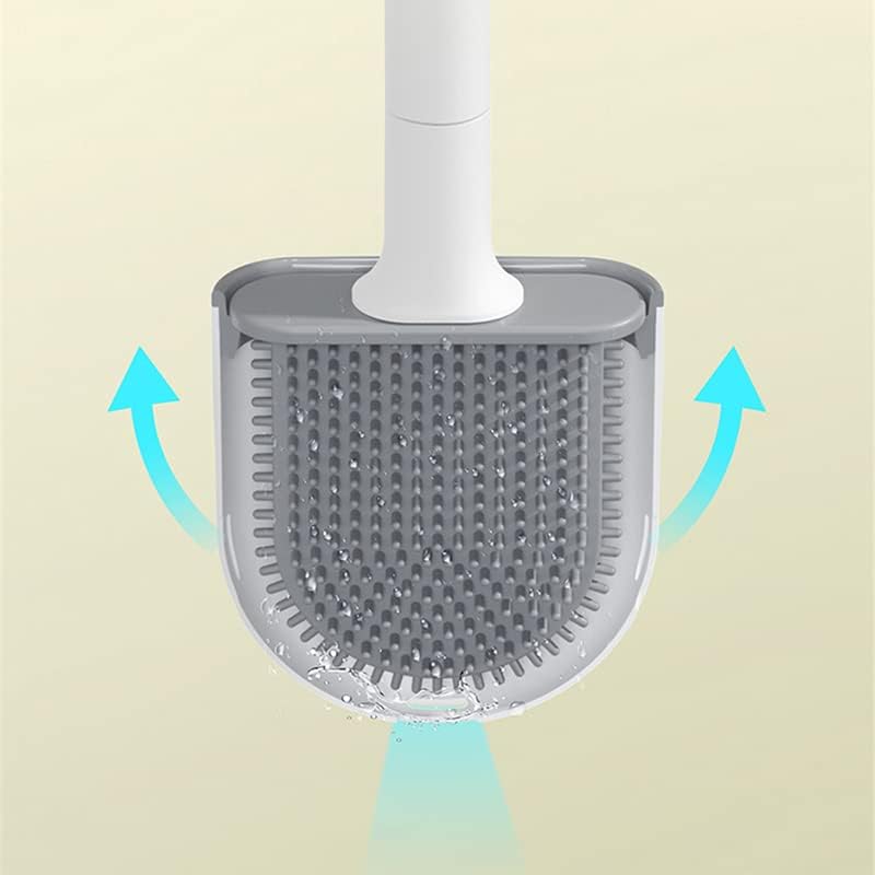 Волшена четка за силиконски тоалети со држач за чистење бања за чистење Домашни алатки за чистење додатоци за бања