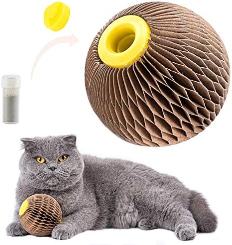 Играчката играчка со топката со мачки за мачки за пополнување на гребење на топката Кити, верниот плејмејкер, ја намалува дебелината