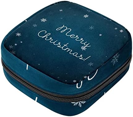 Период торба, санитарна торба за складирање на салфетка, торбичка за периоди, торба за шминка за патувања, Божиќна сина шема