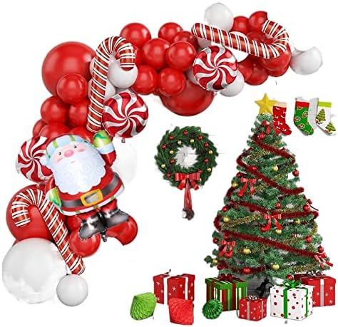 Пифуд отец Божиќ Божиќни балони лакови поставени Санта алуминиумски филм балон трска на лилјак Божиќна декорација