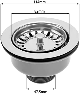 Колекција на мијалник 114мм не'рѓосувачки челик кујнски мијалник за мијалник за приклучок за приклучок за мијалник за мијалник од