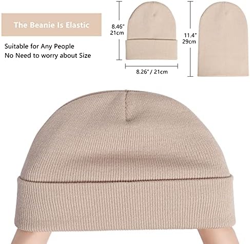 Youley Beanie за жени Зимски плетени капи акрилик мека топла манжетна капа девојки жени бенија