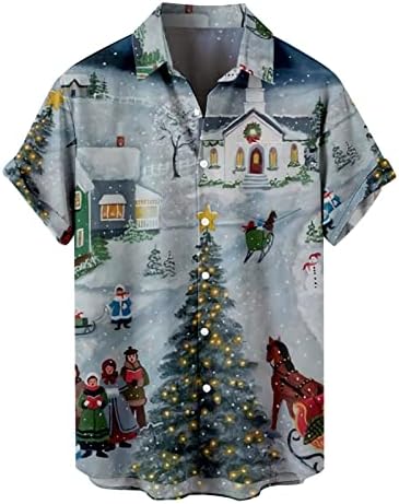 Копчиња за божиќни масти на Вокачи надолу со кошули со кратки ракави, смешни Божиќни Дедо Мраз печати куглање кошула дизајнерски