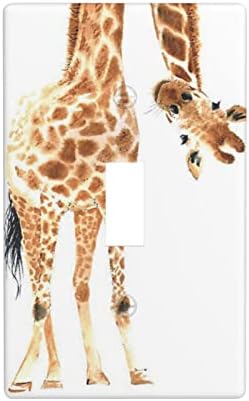Диво животинско акварело жирафа единечна преполнување смешна wallидна плоча Декоративно покритие за светло за светло за жени спална