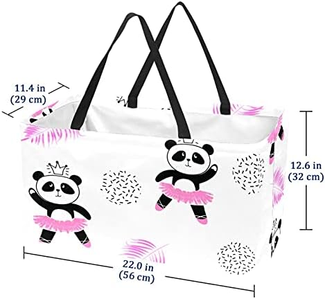 Кошар за еднократно шопинг, симпатична панда балерини, преносни преклопни пикник намирници кеси за перење алишта, торба за торба за купување тота